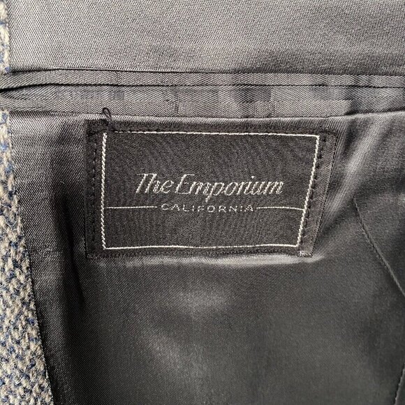 Vintage Harris Tweed Sport Coat 39 Blue Herringbone Blazer Two Button Vented - Picture 10 of 16